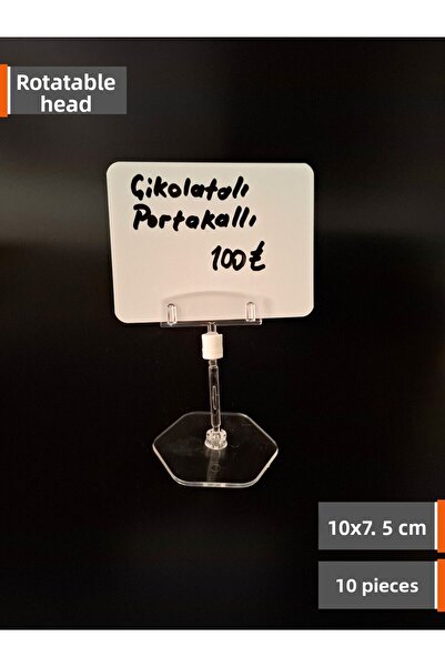 Şeffaf Etiket Suport pentru etichete cu 10 suporturi și set de etichete albe ștergebile A7 Set de etichete pentru rafturi pentru vitrine