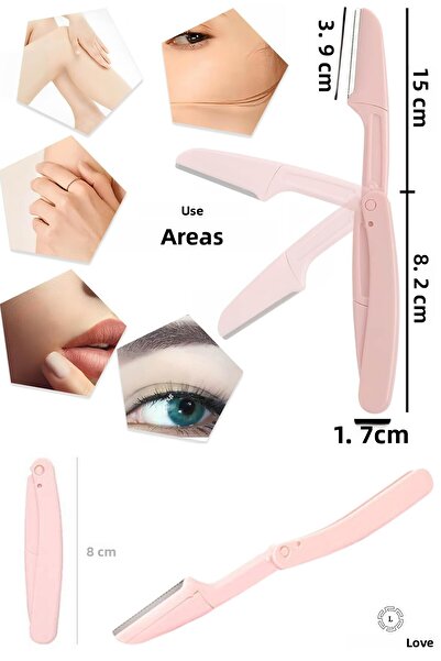 Lovendas Folding Professional Eyebrow and Facial Razor 3-Piece Box