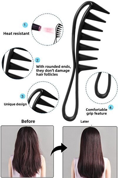 Lovendas Set de piepteni pentru ceară Set de 3 piepteni pentru coafarea părului