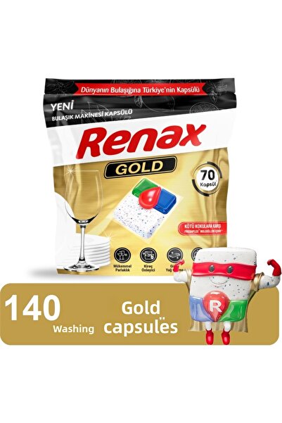 RENAX Gold Dishwasher Capsule All-In-One 140 Tablets