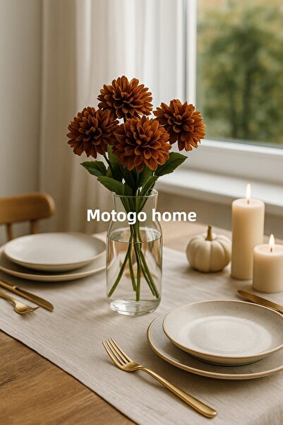 Mottogo Διακοσμητικό τεχνητό μπουκέτο χρυσάνθεμων με 5 λουλούδια