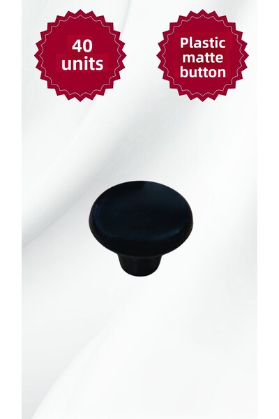 MKLAKS 40 قطعة من مقابض الأدراج البلاستيكية ذات الأزرار البلاستيكية السوداء ا...