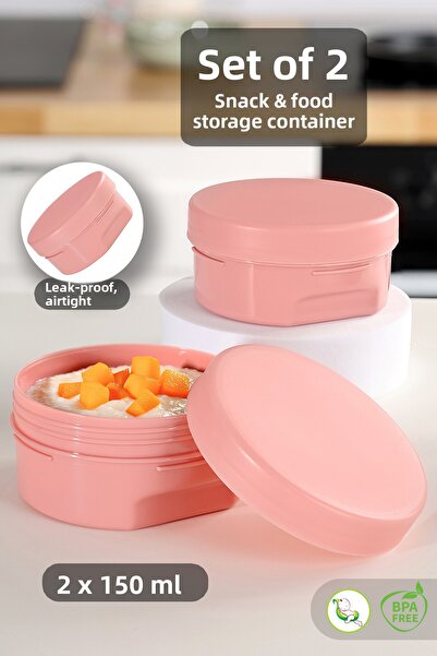 Meleni Baby Set of 2 Snack Containers with Lids - Round Children's Snack Baby...