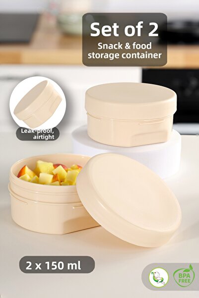 Meleni Baby Set of 2 Snack Containers with Lids - Round Children's Snack Baby...