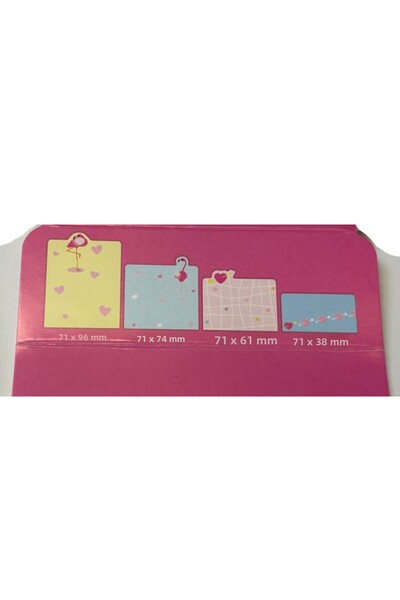 KRAF Adhesive Note Paper Set Flamingo Themed 20 Sheets X 4 Pieces