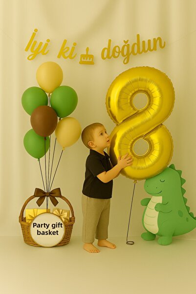 parti hediye sepeti Σετ μπαλόνια γενεθλίων με θέμα τον δεινόσαυρο Νερό πράσιν...