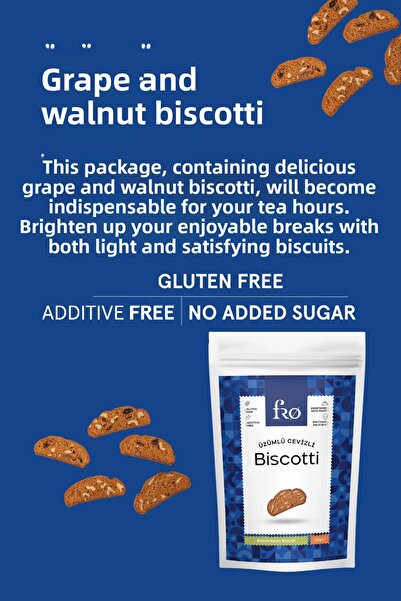 FRO 4-Piece 2Xgranola Butter Cacao, Crushy Crackers, Grape Walnut Biscotti Set Healthy Snack