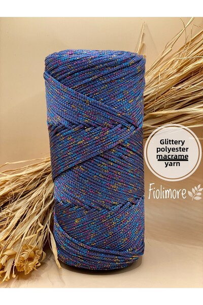 Fiolimore Premium Glitter Polyester Macrame Thread 2 mm (200 Gram-230 M) Κλωσ...