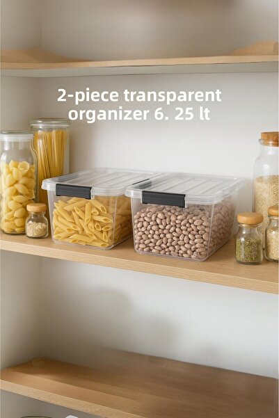 Depa 2-Pack Transparent Storage Box & Organizing Box 6.25 Lt