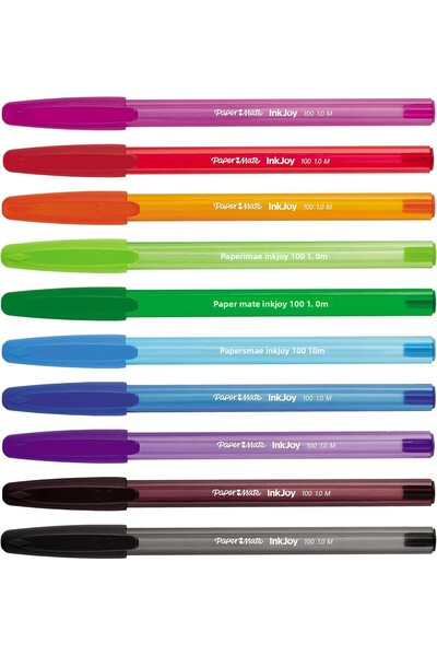 Paper-Mate Papermate Inkjoy 100 Cap Ballpoint Pen Set 8+2