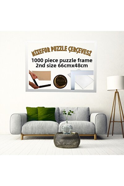 mixefor 1000-Piece Puzzle Frame Color White Size 66cm X 48cm