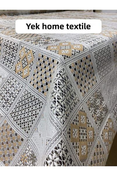YEK HOME TEKSTİL مفرش طاولة بنمط مربعات من البولي فينيل كلوريد قابل للمسح