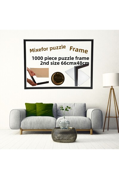 mixefor 1000-Piece Puzzle Frame Color Black Size 66cm X 48cm
