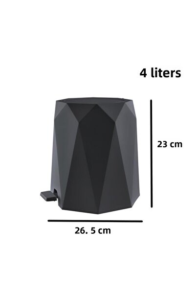 Omnipazar Κάδος απορριμμάτων ELF-476 Geo Plastic Pedal 4 λίτρων