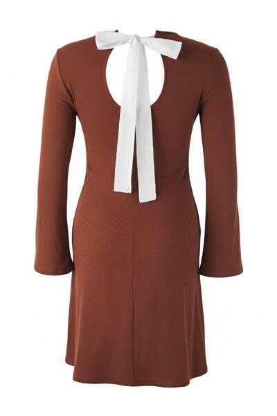 Trendyol Curve Brown Wrap Knitted Plus Size Dress