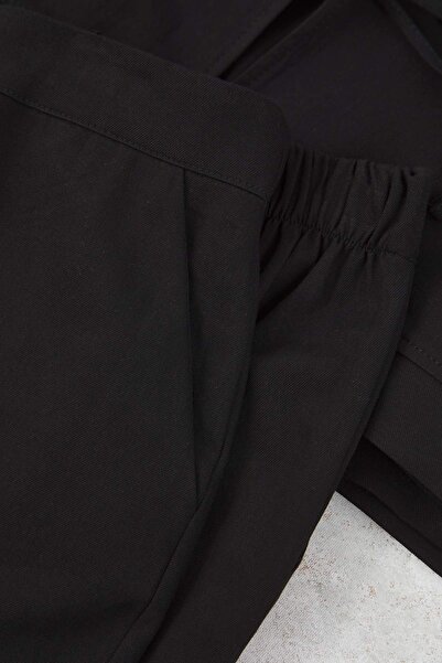 Trendyol Curve Black Woven Large Size Bottom - Top Set
