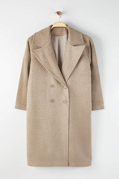 Trendyol Curve Stone Oversize Large Size Coat Tbbaw23Kb00002