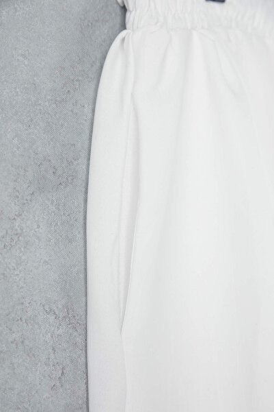 Trendyol Curve White Woven Plus Size Skirt
