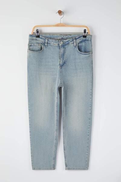 Trendyol Curve Blugi skinny albastru cu talie înaltă, mărime mare TBBAW26CJ00035