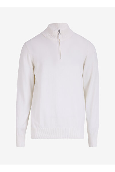 LİMON COMPANY Limon Bato Yaka Basic Düz Ekru Erkek Kazak MML4WM-KZK9511