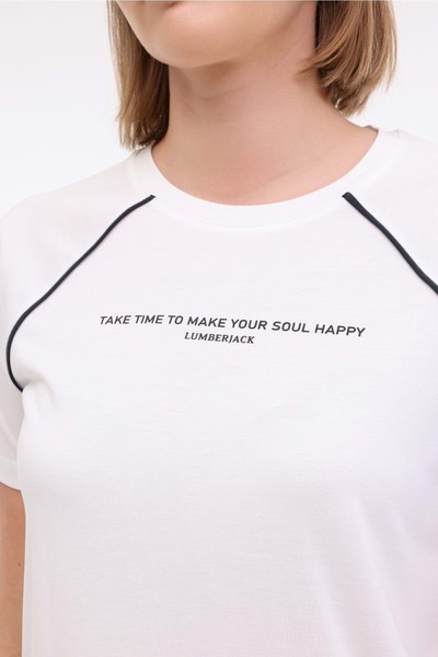 lumberjack Γυναικείο μπλουζάκι Anisa με λευκή στρογγυλή λαιμόκοψη