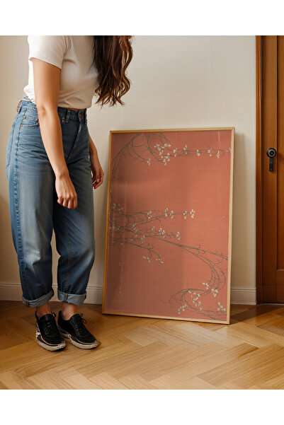 Push Studio Botanical Terracotta Blossom Poster - Doğal Ahşap Çerçeveli Tablo