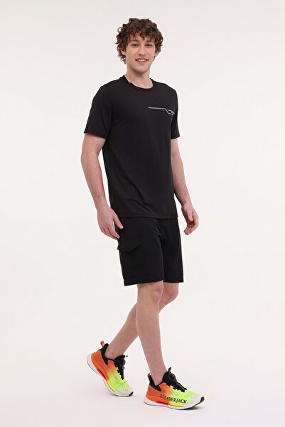 lumberjack ml Renato 11ıtl1019 5fx Μαύρο ανδρικό κοντομάνικο μπλουζάκι