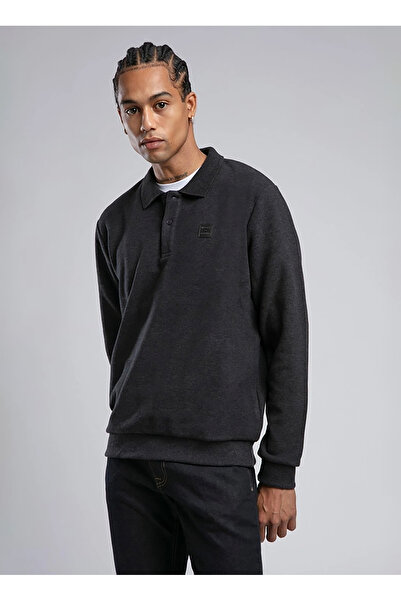 Lee Cooper Ανδρικό φούτερ Polo Neck Anthracite 251 LCM 241043 NEWBLEND ANTRASIT