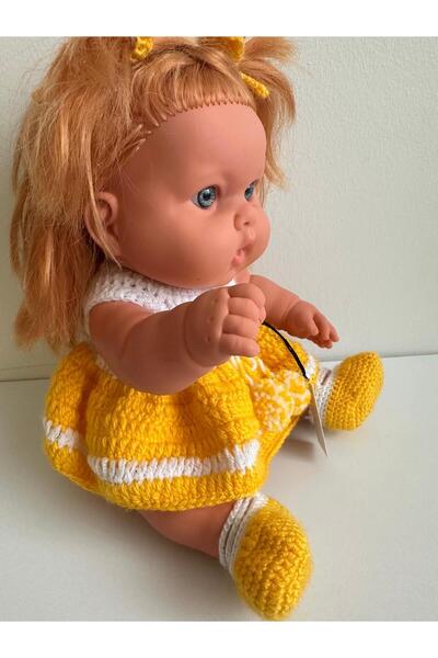 Zümrüt OYUNCAK Özel Tasarım El Örgüsünden Tasarım Kombinli Turuncu Saçlı Et Kız Bebek