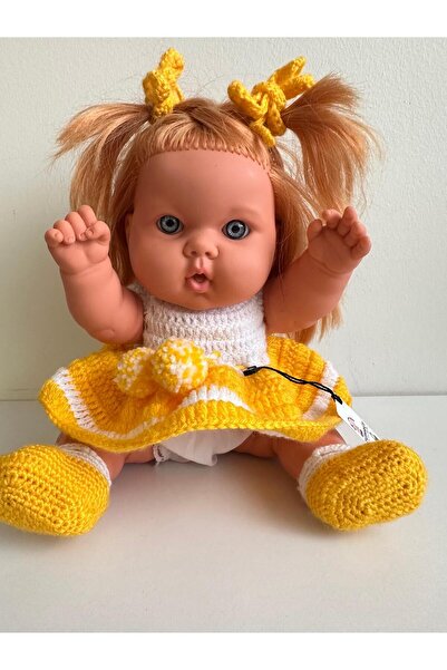 Zümrüt OYUNCAK Özel Tasarım El Örgüsünden Tasarım Kombinli Turuncu Saçlı Et Kız Bebek