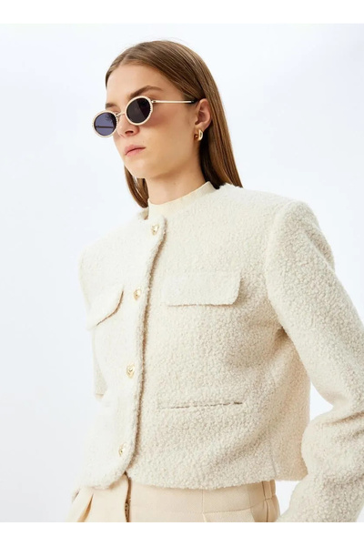 Koton Жіночий піджак Slim Fit Ekru 5WAK20059EW