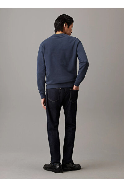 Calvin Klein Erkek Marka Logolu Uzun Kollu Bisiklet Yaka Günlük Mavi Sweatshirt K10K113573-PPK