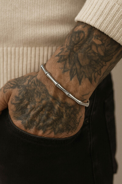 TREND COLLECTİON 316L Çelik Kararmaz A+ Gümüş Kavramalı Ayarlanabilir Erkek B...