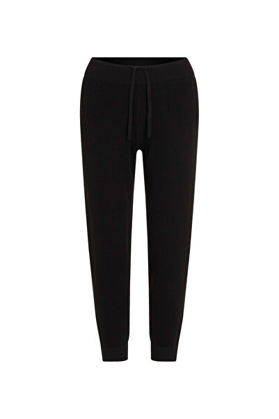 Calvin Klein 00GWF4P600UB1-PW - بنطلون رياضي نسائي أسود مرن عند الأرجل والخصر...