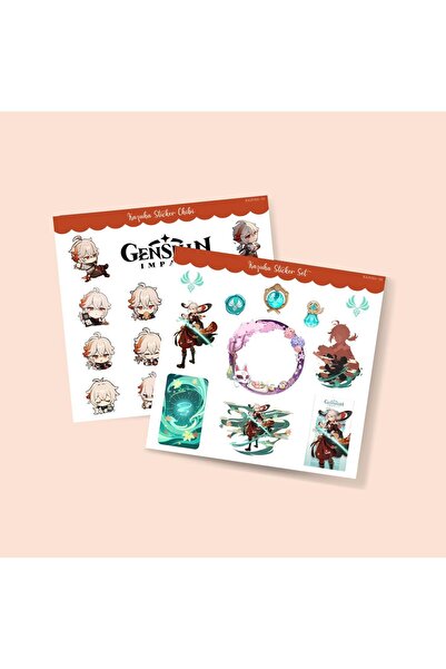 MiniThingsArt Genshin - Kazuha 2 Adet Sticker Set Parlak Kağıt