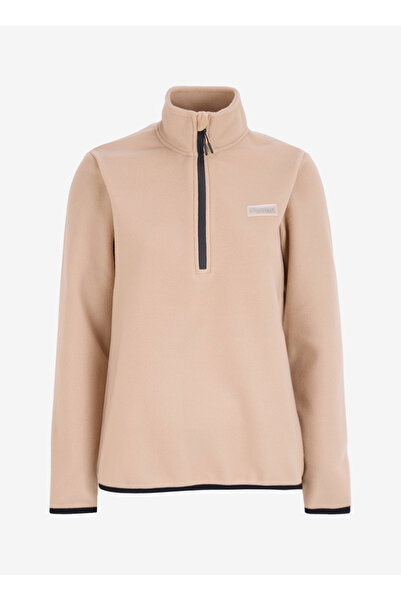 Discovery Expedition Bej Kadın Dik Yaka Basic Polar Sweatshırt D4WL-SWT3929
