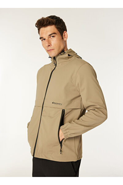 Discovery Expedition Taş Erkek Kapüşon Yaka Relaxed Baskılı Yağmurluk D4WM-TR...