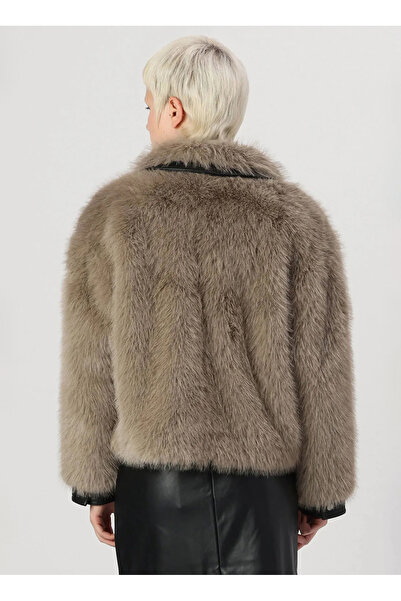 ONLY Дамско кожено яке с детайлна косъм - 15330273