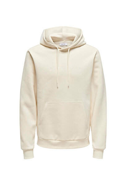 Only & Sons Біла чоловіча толстовка - капюшон, ONSCONNOR AUTHENTIC, REG HOODIE SWEA