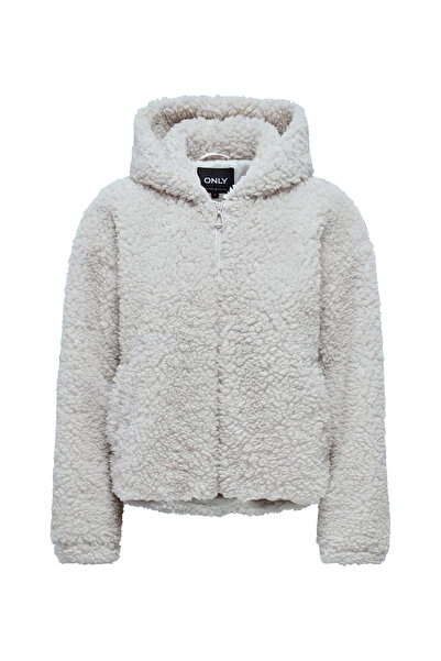 ONLY Μπεζ Sherpa Hooded Jacket - Γυναικείο, CC Otw, 15293368-Moonbeam
