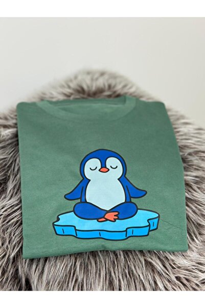 BOYANOVA Pengu’nün Sessiz Dünyası Yeşil Çocuk Basic Tişört
