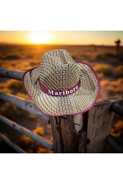 Muensu Hasır Kovboy Şapka, Fötr, Yazlık Nefes Alan Hasır Fötr, Güneşlik