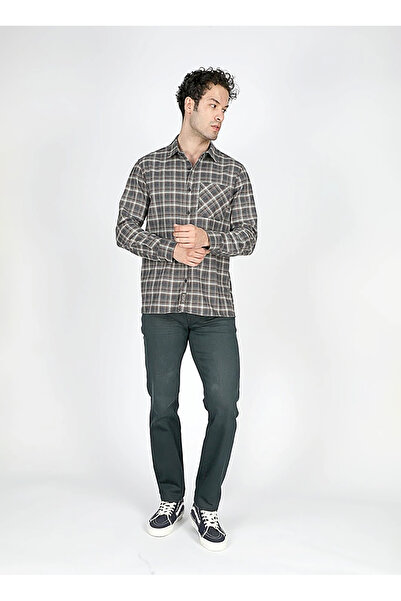 Lee Cooper Regular Fit Anthracite Men's Shirt 251 Lcm 241014 Rory Antrasi̇t-Camel