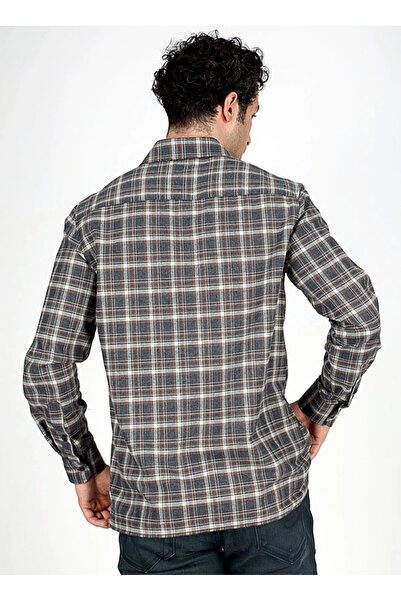 Lee Cooper Regular Fit Anthracite Men's Shirt 251 Lcm 241014 Rory Antrasi̇t-Camel