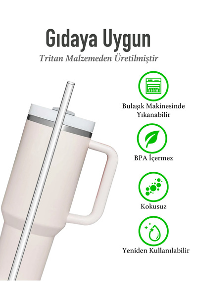 Stanley Quencher 1.18 and 0.88 Compatible 6-Piece Straw Thermos Straw – Cleaning Brush Gift – Thermos Straw