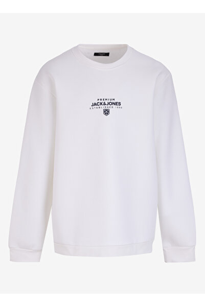 Jack & Jones Bisiklet Yaka Kırık Beyaz Erkek Sweatshırt EXC 12275179_JPRBLAYO...