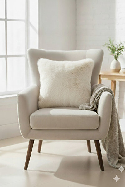 FeelHome غطاء قابل للغسل ناعم - اتجاهين قابل للتبديل باللون الأبيض 40x40