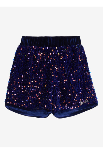 Barbie Lacivert Kız Çocuk Normal Payetli Şort BRB4WG-SRT6311