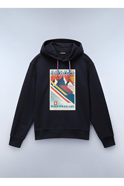 Napapijri Siyah Erkek Bisiklet Yaka Normal Kalıp Sweatshirt NP0A4I530411_B-PO...