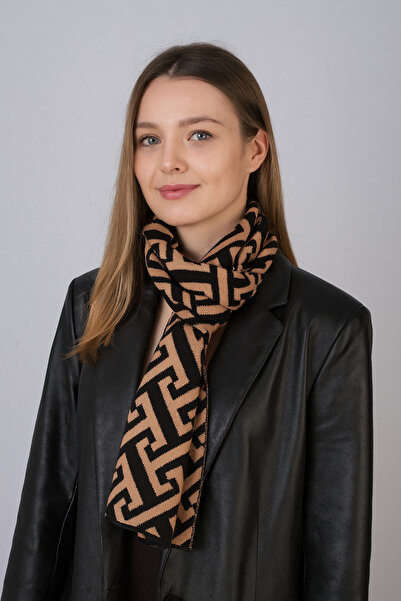 Sebir Moda Πλεκτό κασκόλ με σχέδιο Τ